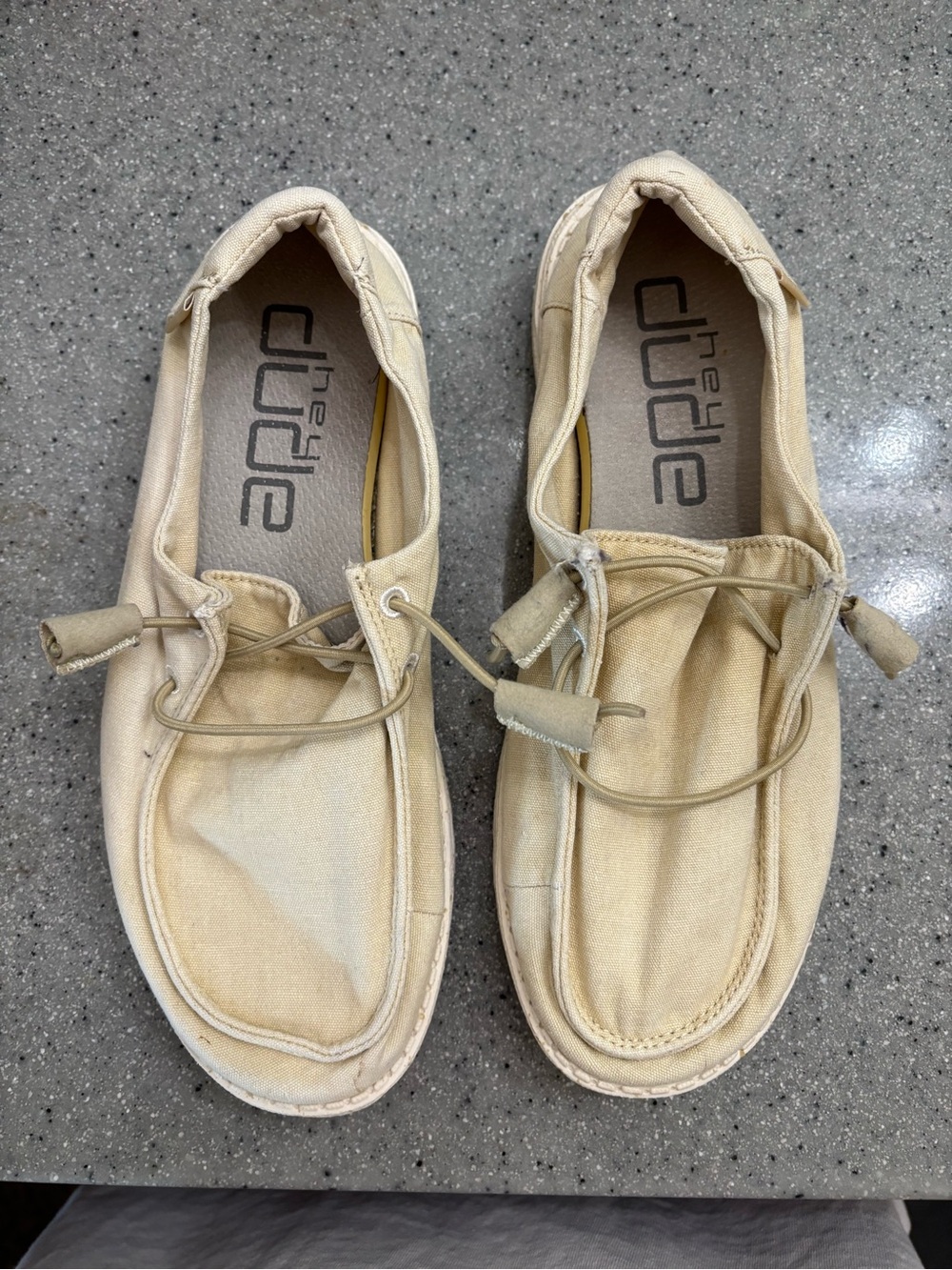 Hey Dude Canvas Slip-On Loafers in Light Beige
